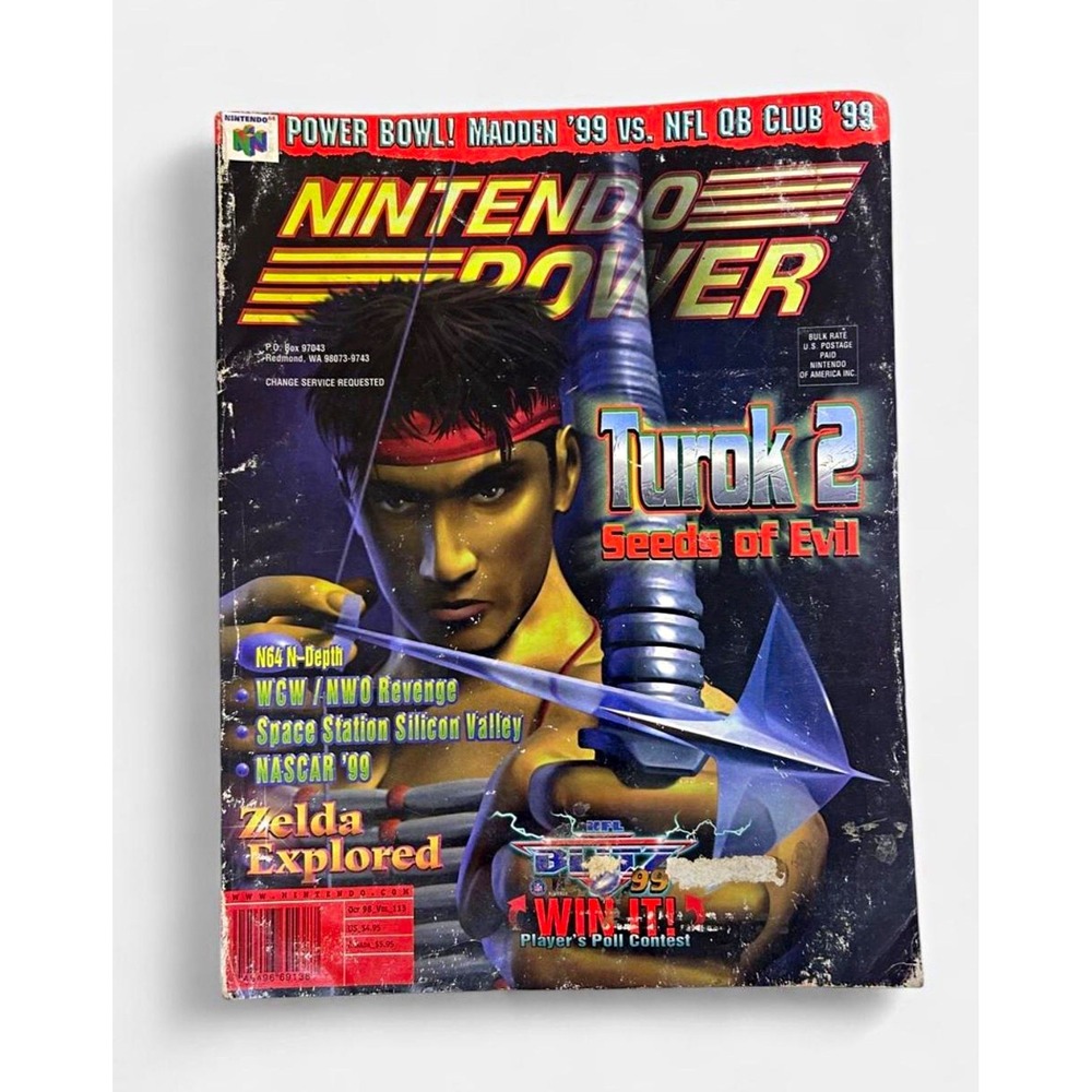 VTG Nintendo Power Vol 113 Oct 1998 Turok 2 N64 Zelda w/ College Hoops Poster